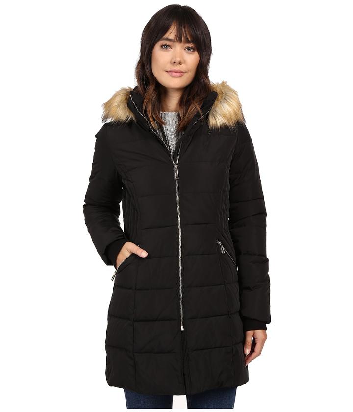 Ivanka Trump - Down Coat With Cinched In Sides And Faux Fur Hood