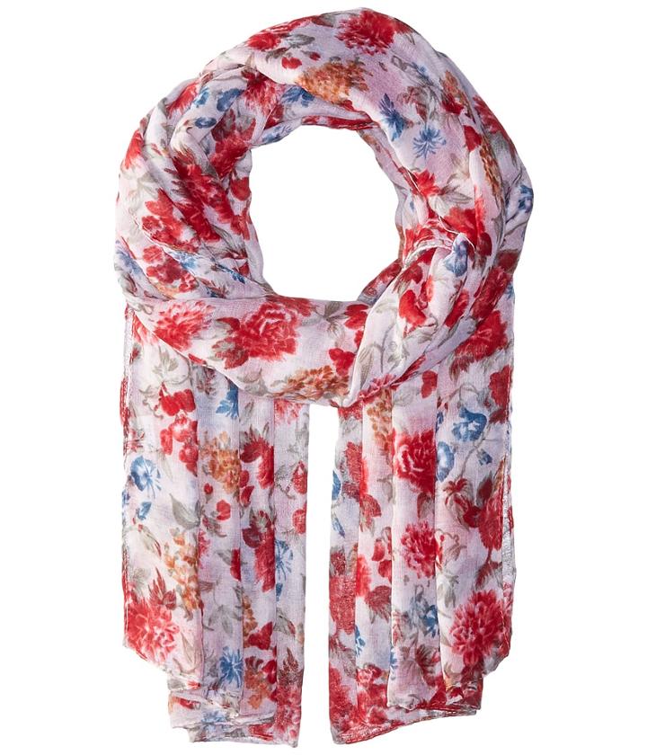 Bindya - Striped And Floral Scarf
