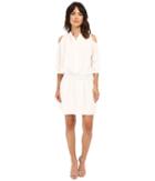 Nicole Miller - Hillsy Habotai Smoched Shirtdress