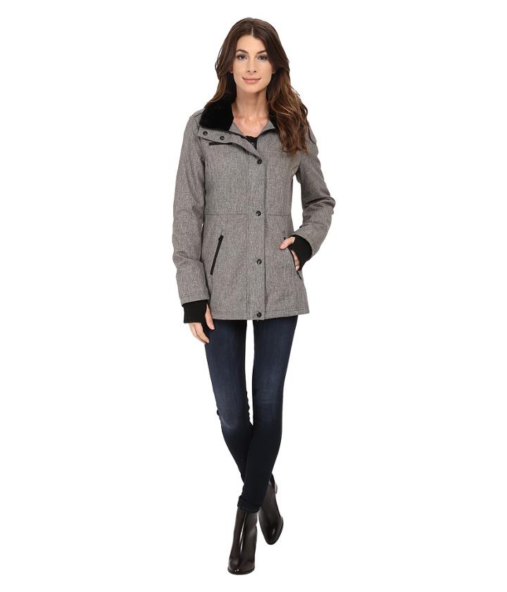 Jessica Simpson - Zip Front Soft Shell With Faux Fur