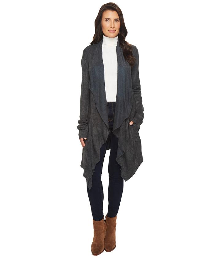 Mod-o-doc - Chenille Sweater Knit Draped Cardigan Sweater