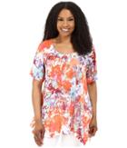 Nally &amp; Millie - Plus Size Orange Multi Tunic