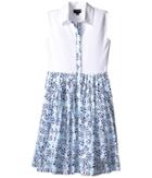 Oscar De La Renta - Tropical Palm Cotton And Pique Dress