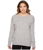 Vince Camuto Specialty Size - Petite Long Sleeve Cable Sweater With Neck Cut Out