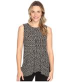 Vince Camuto - Sleeveless Deco Layer Dots Ruffle Front Blouse