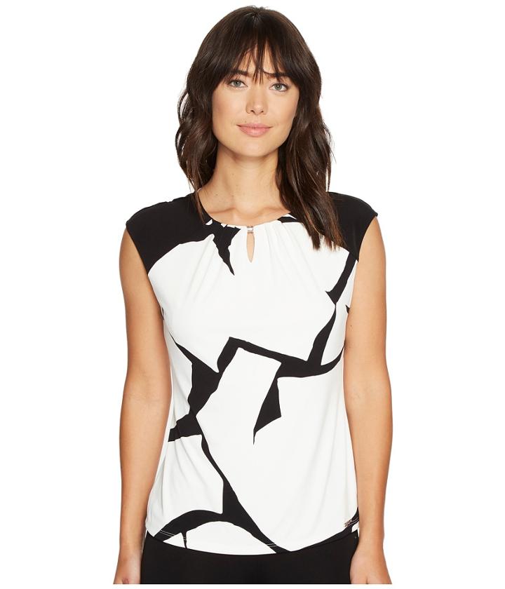 Ivanka Trump - Printed Matte Jersey With Cap Sleeve