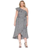 Adrianna Papell - Plus Size Gingham One Shoulder High-low