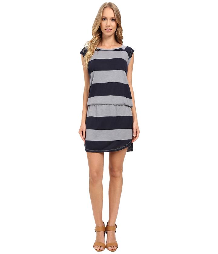 Allen Allen - Stripe Short Sleeve Raglan Dress