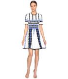 Yigal Azrou  L - Jacquard Knit Fit And Flare Dress