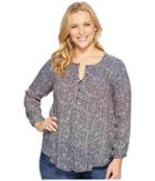 Lucky Brand - Plus Size Pintuck Peasant Top