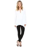 Catherine Catherine Malandrino - Long Sleeve V-neck Hi-lo Tunic