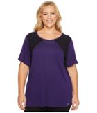 Michael Michael Kors - Plus Size Lace Short Sleeve Crew Neck Top