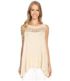 B Collection By Bobeau - Casper Lattice Trim Knit Tank Top