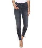 7 For All Mankind - The High Waist Ankle Skinny W/ Raw Hem In Cobblestone Grey