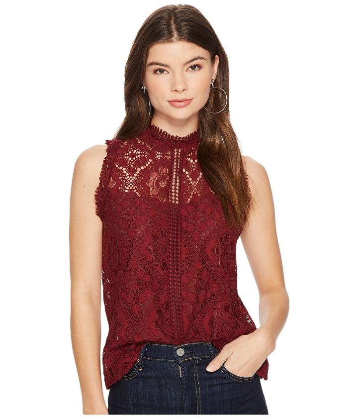 Bb Dakota - Patti Mock Neck Lace Top