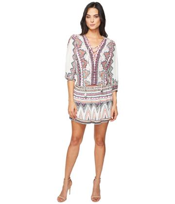 Hale Bob - Arts Crafts Washed Silk And Lightweight Crepe De Chine Dress