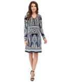 Hale Bob - The Bold And The Beautiful Long Sleeve Dress With Lace-up Detail