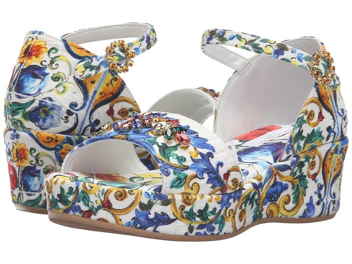 Dolce &amp; Gabbana Kids - Escape Maiolica Floral Wedge