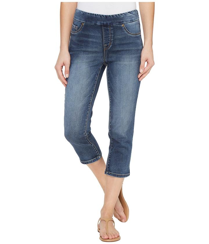 Tribal - Pull-on Knit Denim 22 Capris In Medium Wash