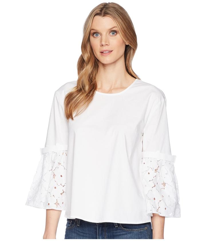 Ellen Tracy - Poplin Shirt With Flouncy Sleeves