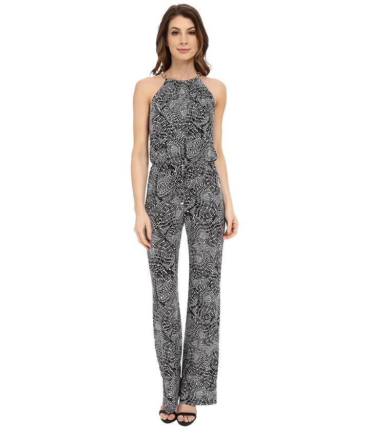 Laundry By Shelli Segal - Printed Matte Jersey Jumpsuit With Chain Neck
