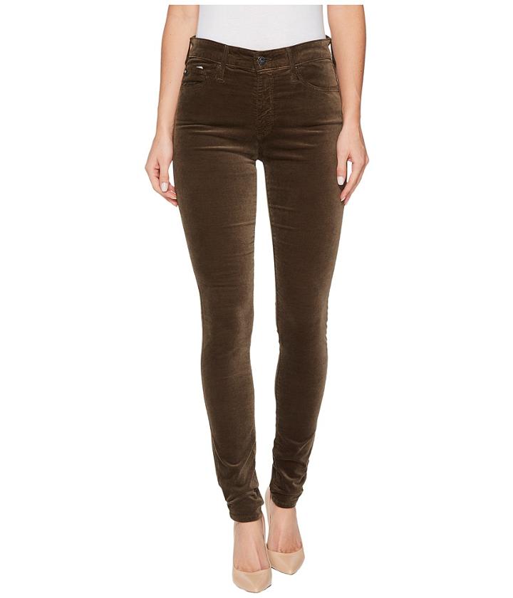 Ag Adriano Goldschmied - The Velvet Farrah Skinny In Dried Seaweed