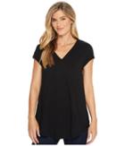 Mod-o-doc - Slub Jersey Seamed V-neck Tee With Shirttail Hem