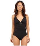 Michael Michael Kors - Logo Ring Shirred Maillot One-piece