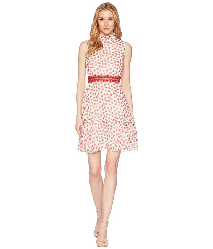 Donna Morgan - Sleeveless Printed Chiffon Fit And Flare With Waist Faggoting Detail