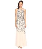Adrianna Papell - Beaded Gown With Plunging Neckline