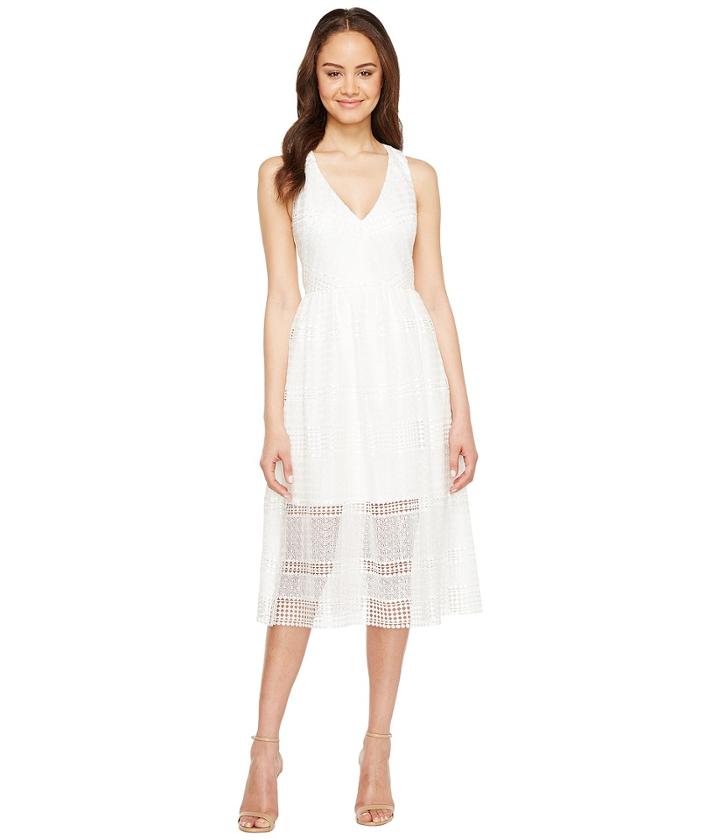 Adrianna Papell - Lace Tea Length A-line Dress