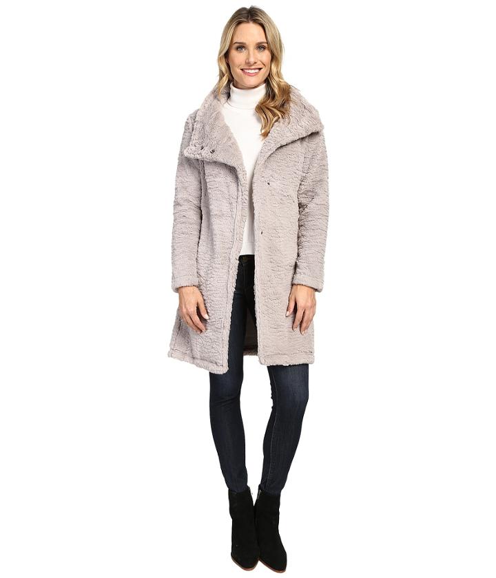 Dylan By True Grit - Plush Faux Heather Fur Long Snap Jacket