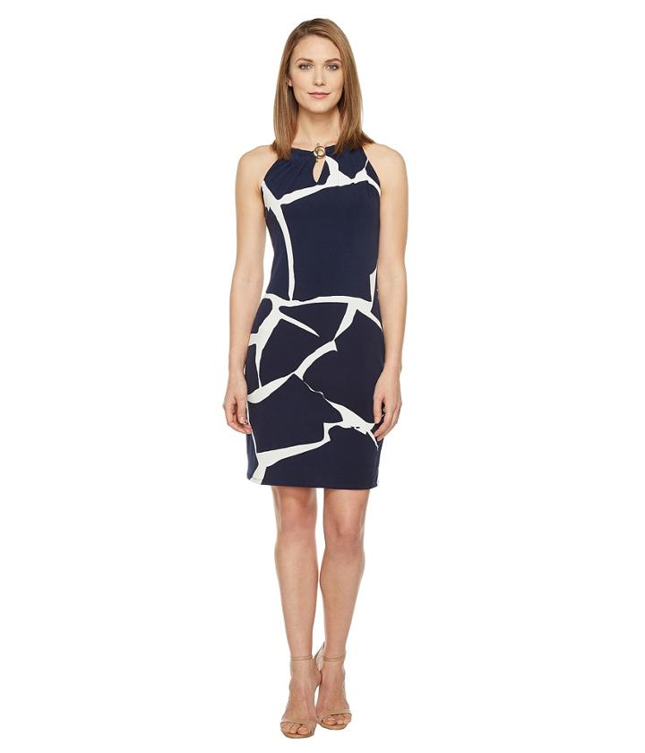 Ivanka Trump - Printed Matte Jersey With Hardware Chain