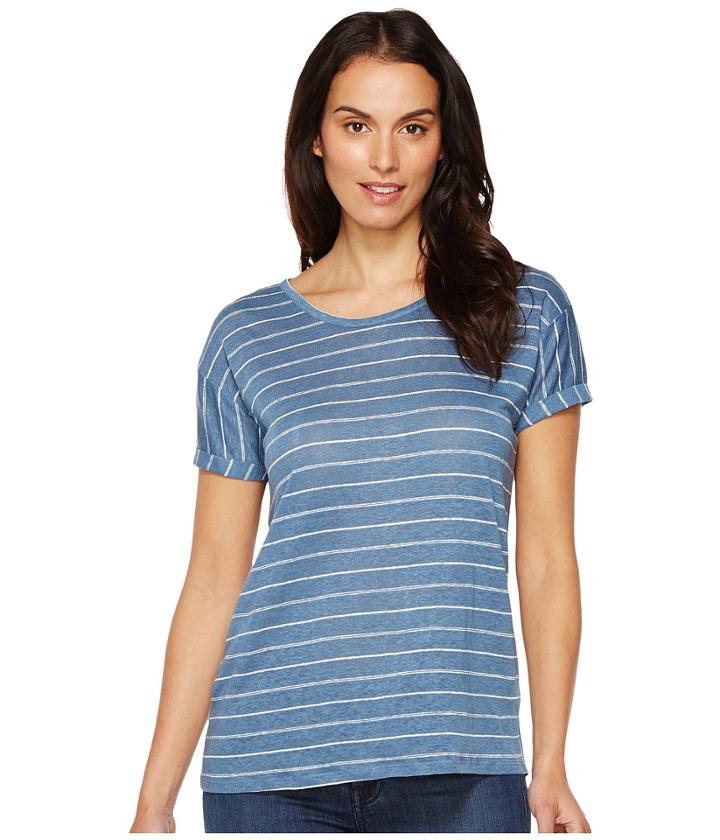 Two By Vince Camuto - Short Sleeve Tempo Stripe Yarn-dye Linen Tee