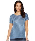 Two By Vince Camuto - Short Sleeve Tempo Stripe Yarn-dye Linen Tee