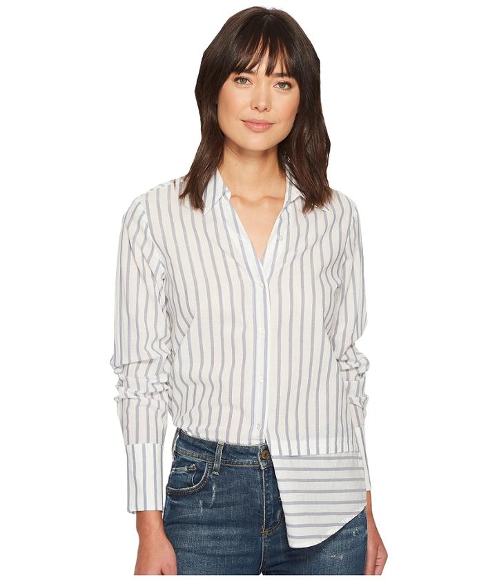 Paige - Tennnessee Top In Papyrus/china Blue Banker Stripe