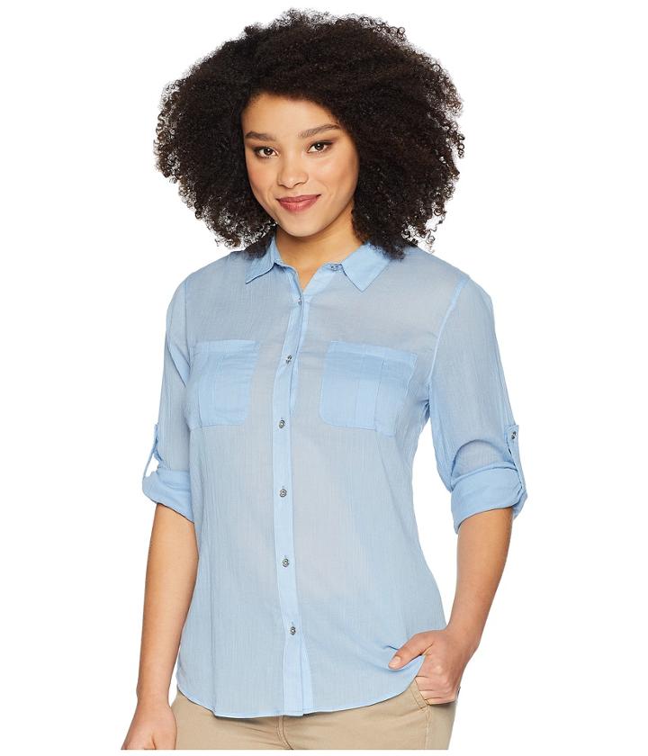 Calvin Klein - Crinkle Roll Sleeve Blouse