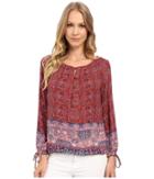 Lucky Brand - Tapestry Print 3/4 Sleeve Top