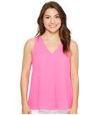 Vince Camuto Specialty Size - Petite Sleeveless V-neck Drape Front Blouse