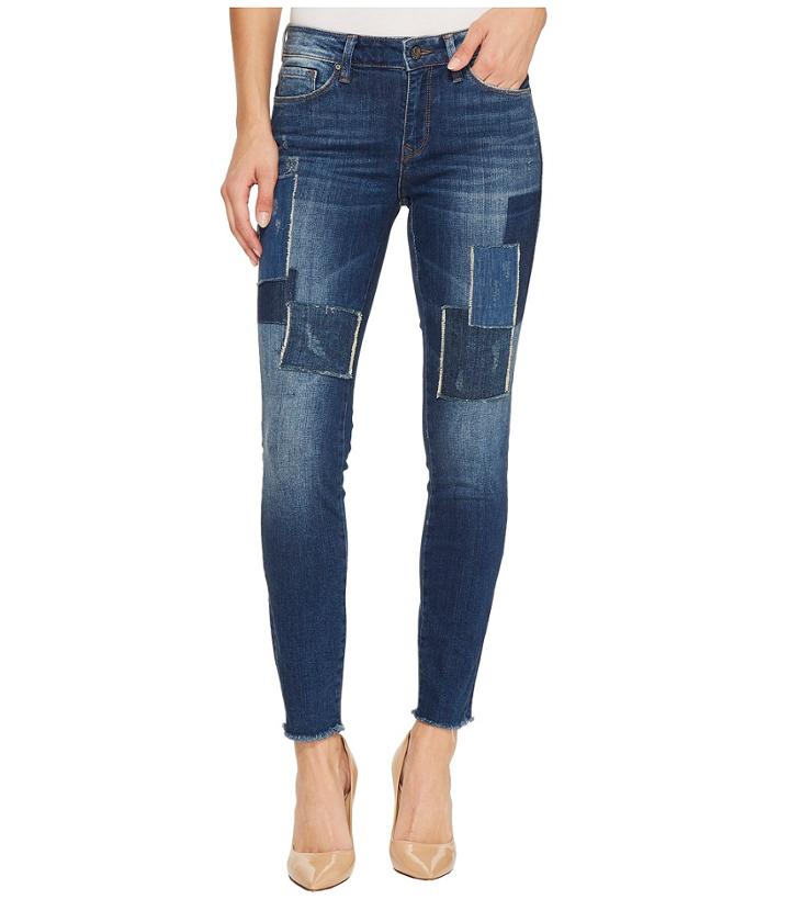Mavi Jeans - Adriana Mid-rise Skinny Ankle Jeans In Indigo Patched Vintage