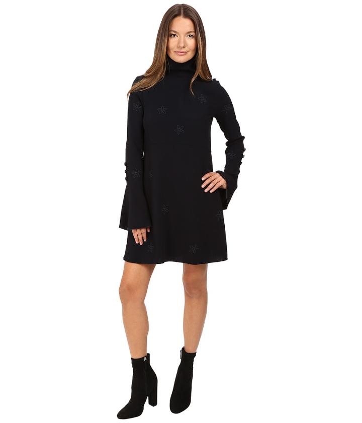 See By Chloe - Crepe Dress With Bell Sleeves And Star Detailing