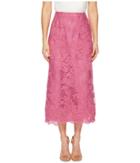 Marchesa - Blush Corded Tea Length Lace A-line Skirt