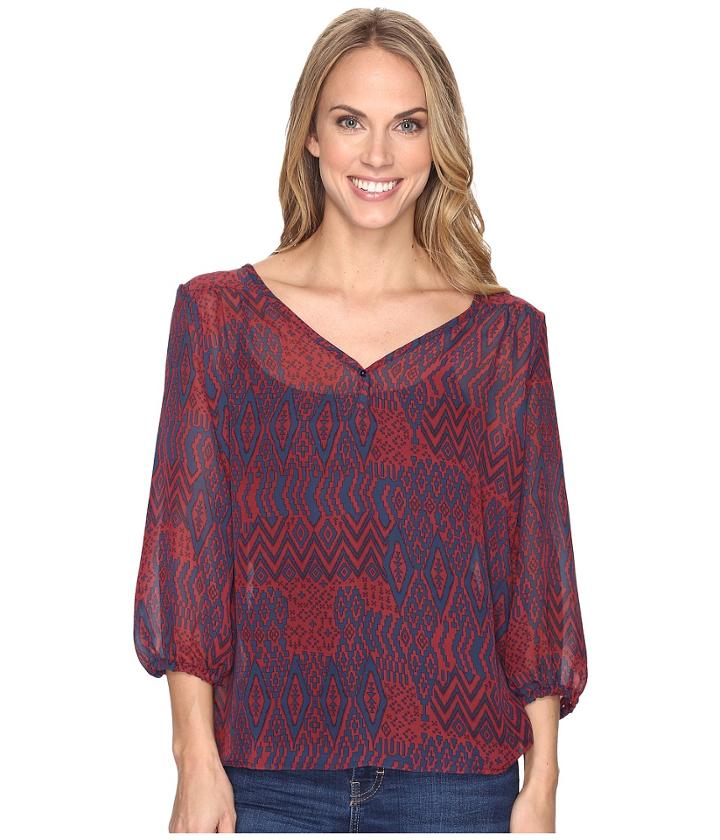 Stetson - Native Patchwork V-neck Blouse