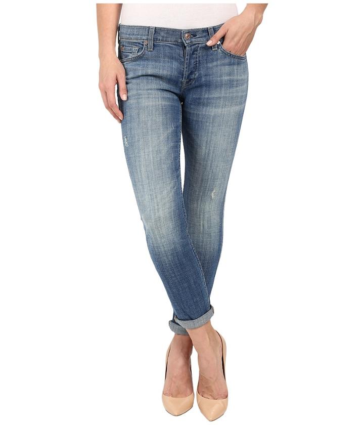 7 For All Mankind - Josefina W/ Rolled Hem In Bright Light Broken Twill