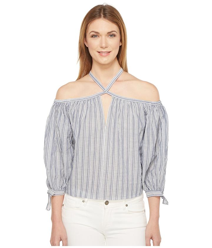 Rebecca Taylor - Off The Shoulder Yarn-dye Stripe Top