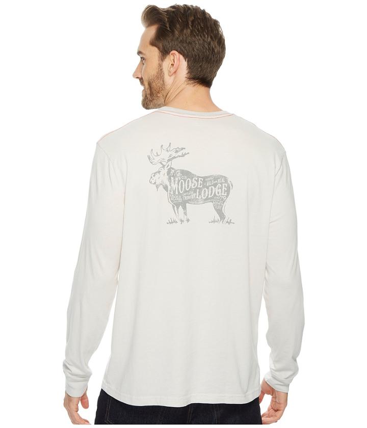 True Grit - Vintage Screen Print Combed Cotton Long Sleeve Tee Moose Lodge