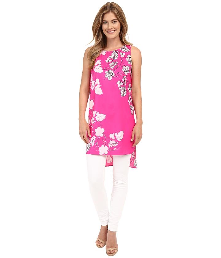 Vince Camuto - Sleeveless Floral Cascade Long Tunic