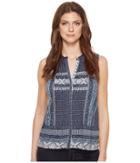 Lucky Brand - Border Print Button Up Shell
