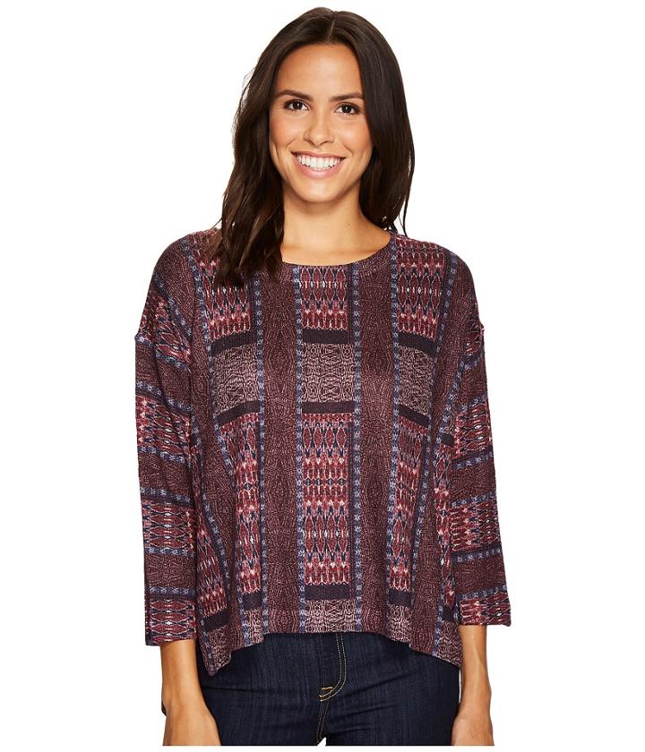 Nally &amp; Millie - Wine Batik Print Top