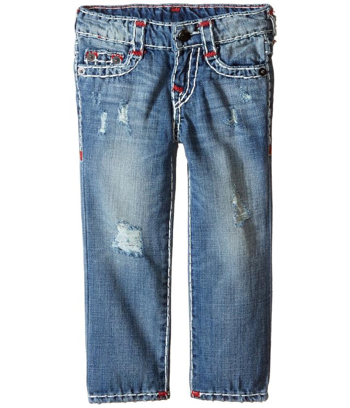 True Religion Kids - Geno Color Combo Super T Jeans In Engine Wash